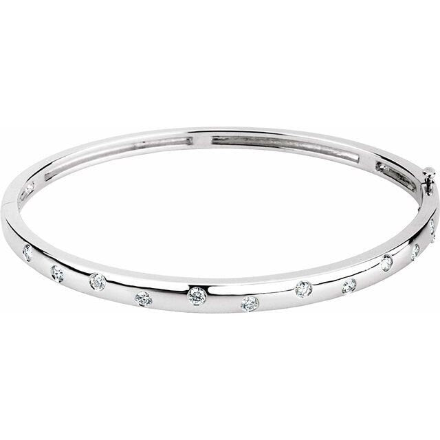 14K Yellow 1/2 CTW Diamond Bangle Bracelet