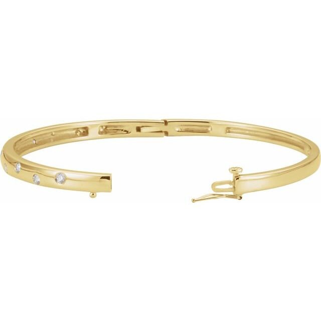 14K Yellow 1/2 CTW Diamond Bangle Bracelet