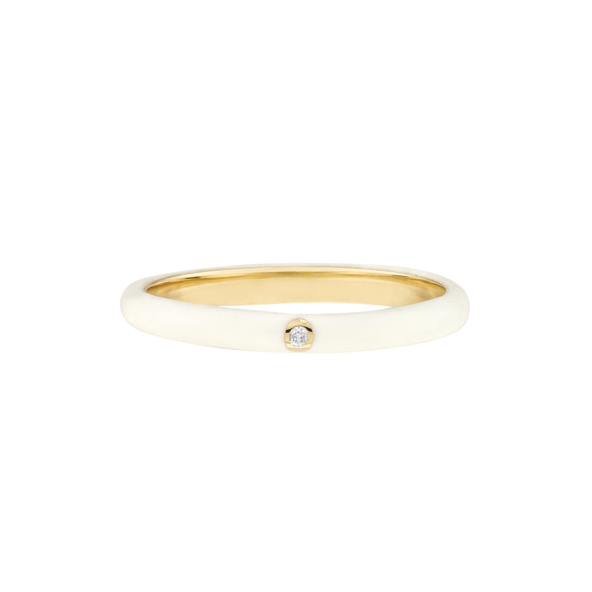 14k Diamond Enamel Band