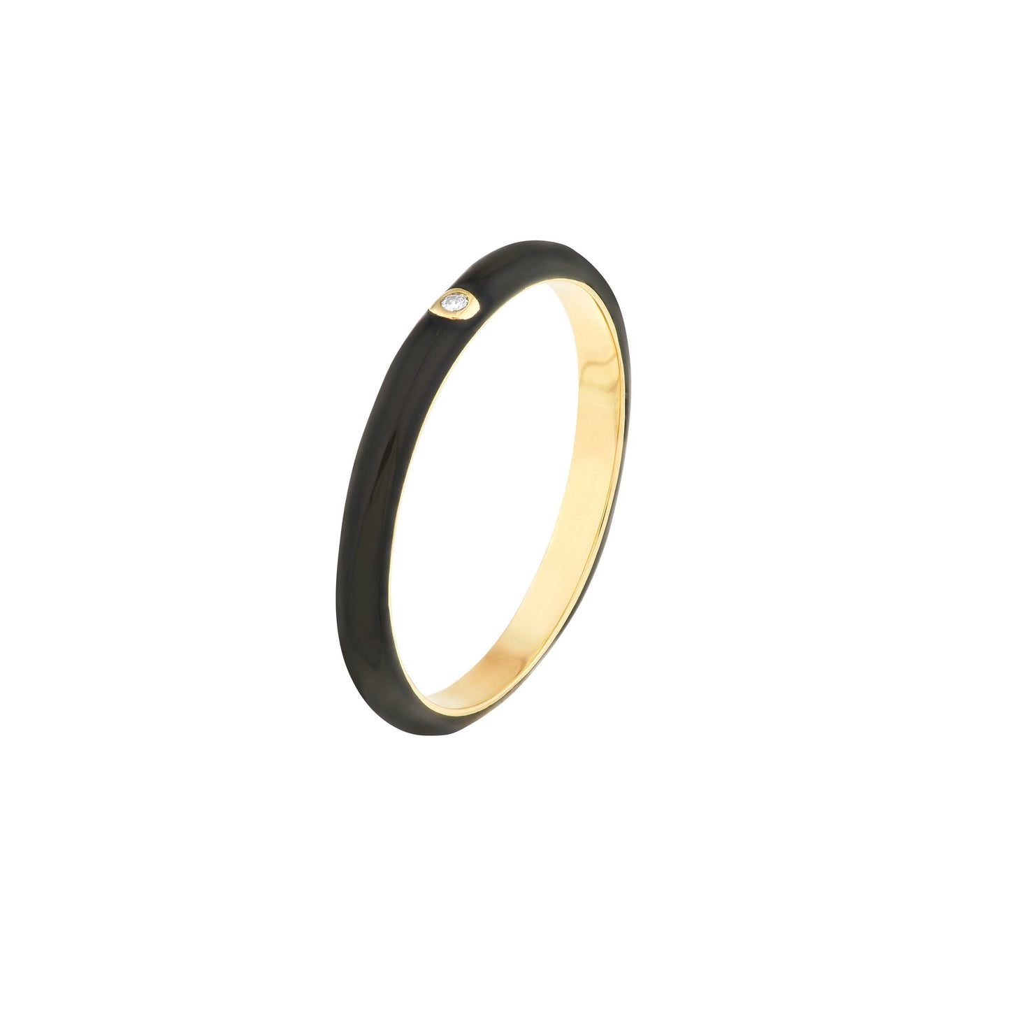 14k Diamond Enamel Band