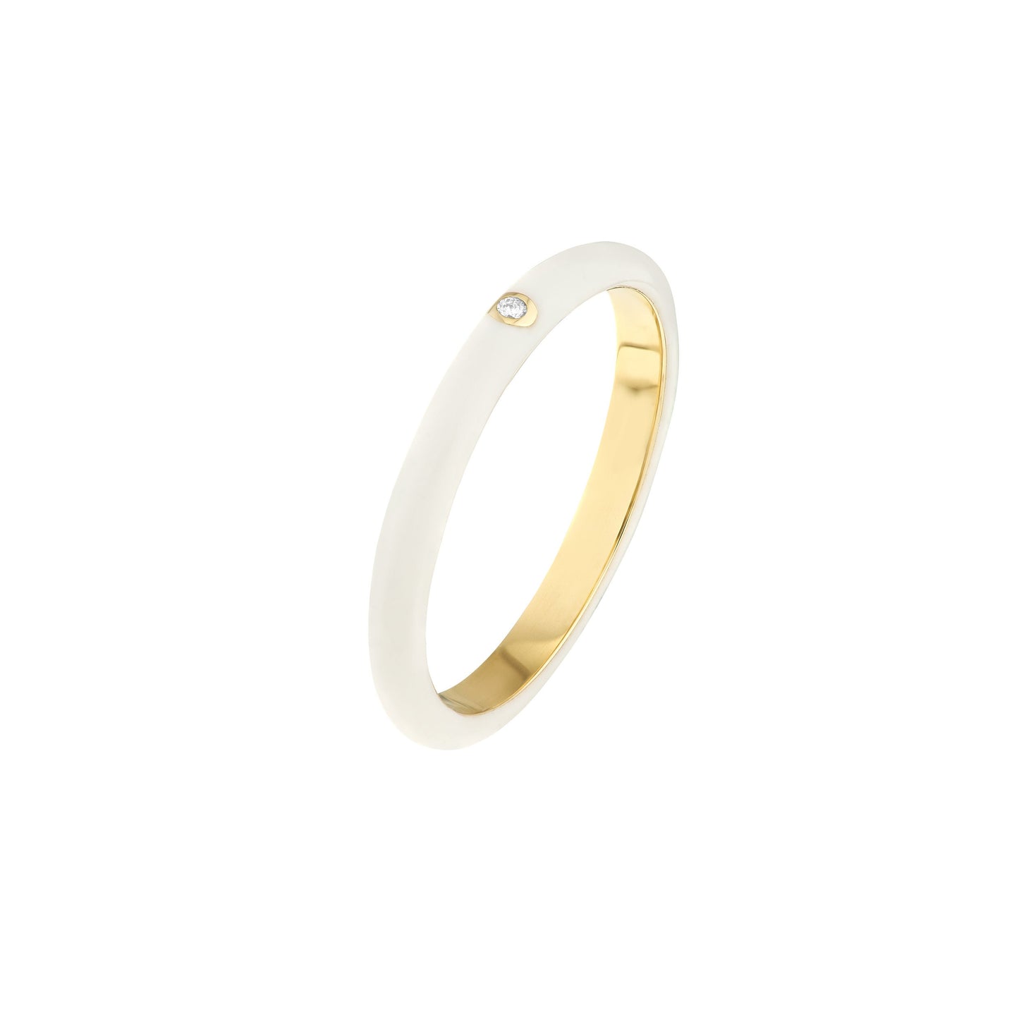 14k Diamond Enamel Band