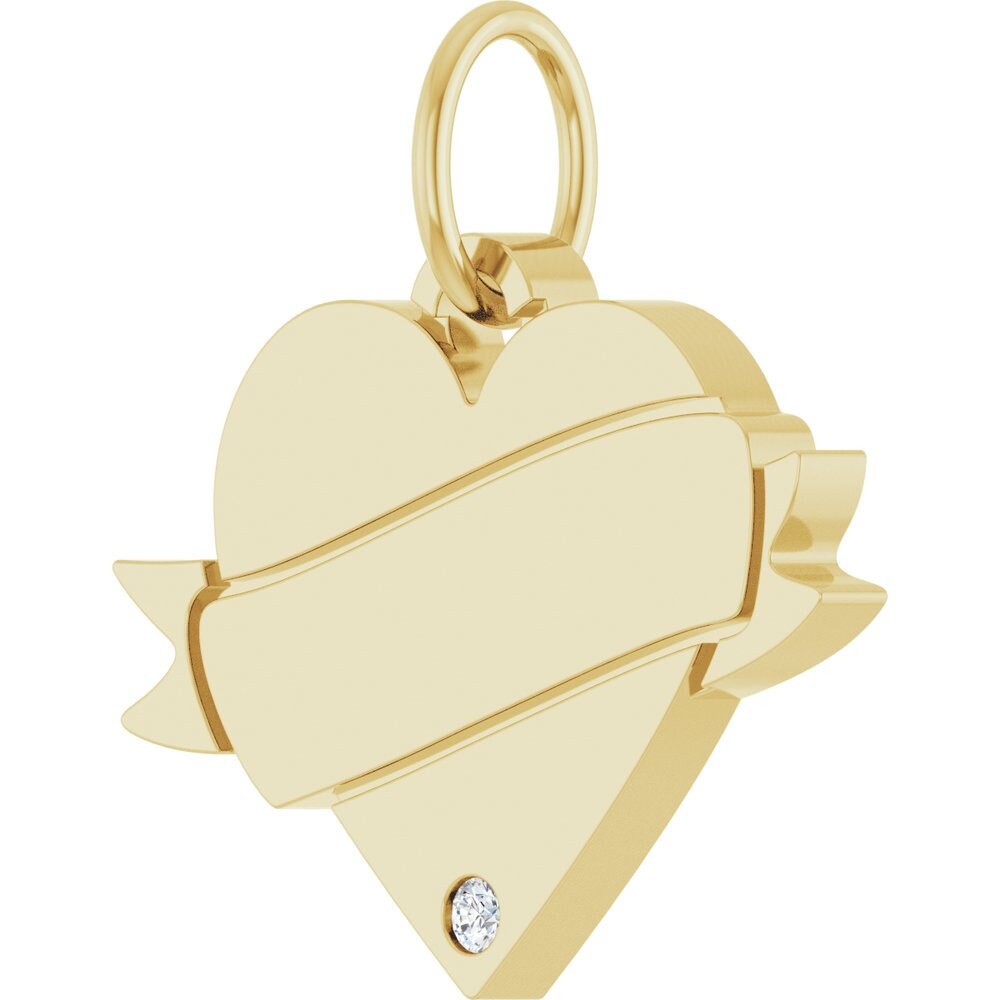 14k Diamond Scroll Heart