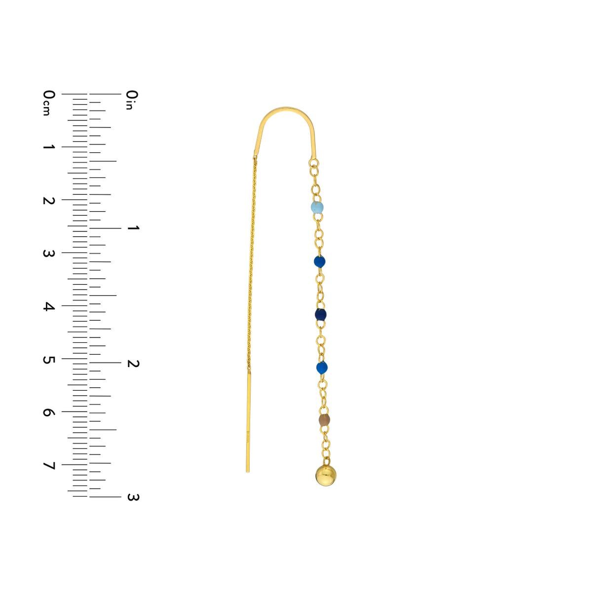 14k Enamel Threader Earrings