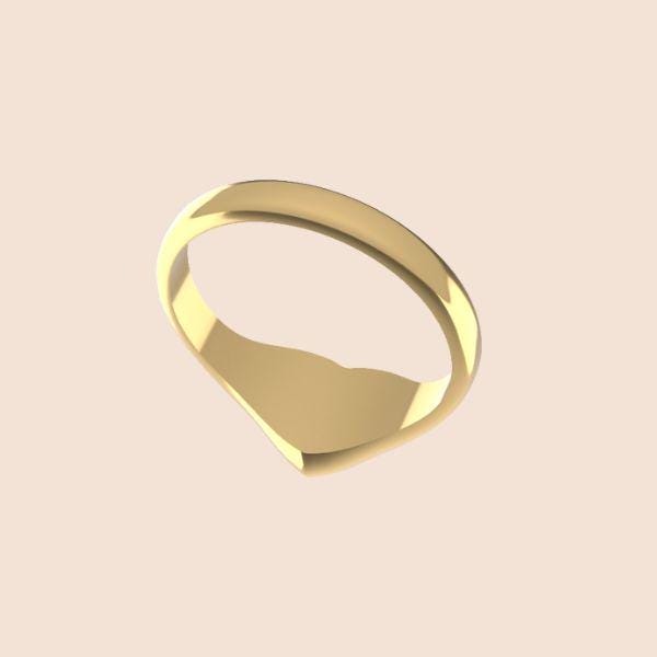 14k Flat Heart Signet Ring