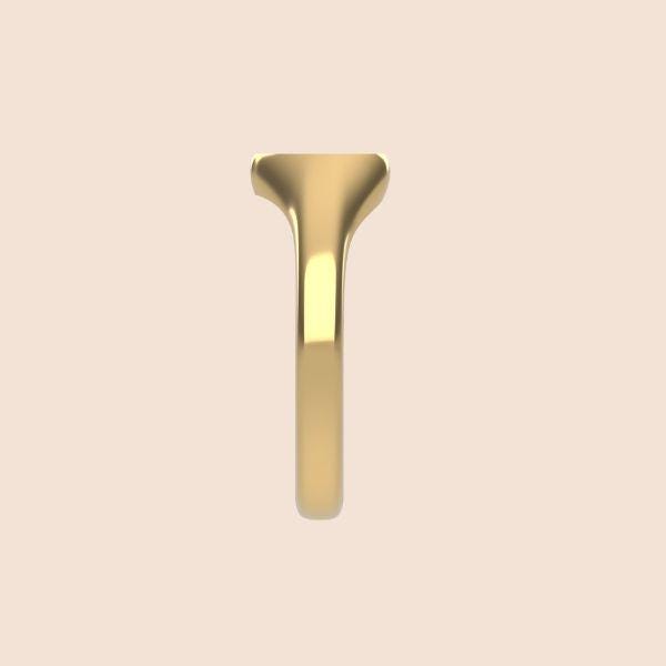 14k Flat Heart Signet Ring