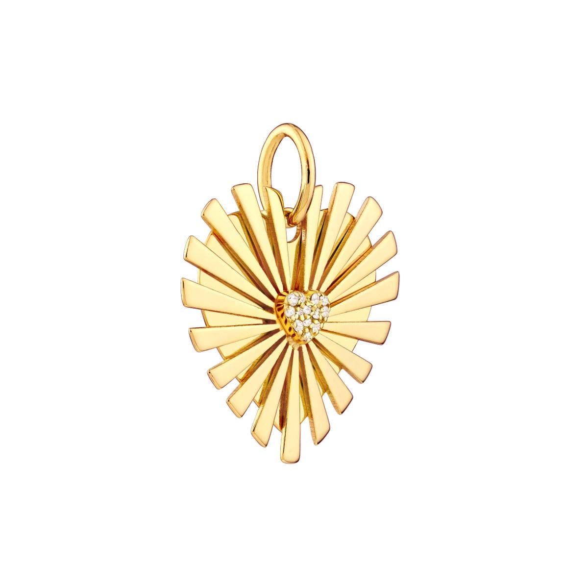 14k Diamond Radiant Heart Charm