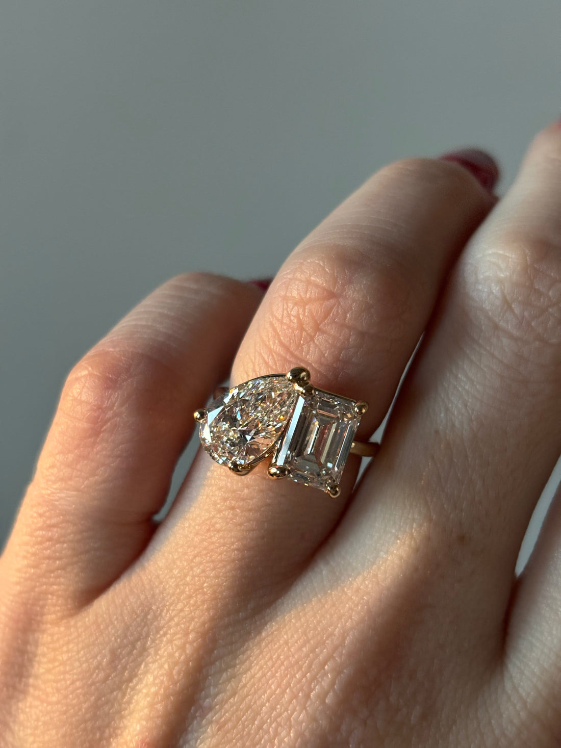 14k Diamond Toi et Moi Engagement Ring