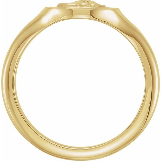 14K Yellow Cherub Angel Pinky Ring