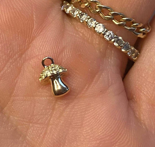 14K Yellow Peridot Mushroom Dangle