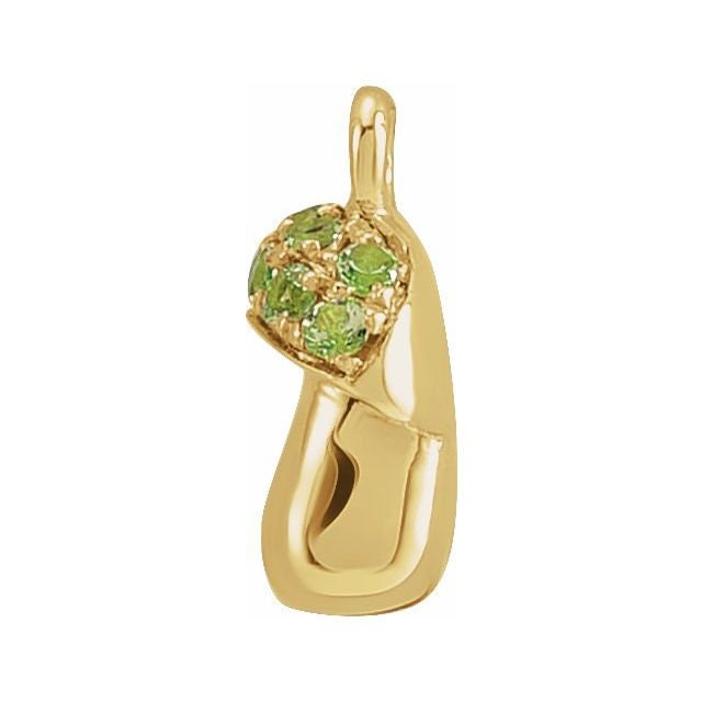 14K Yellow Peridot Mushroom Dangle