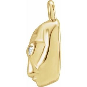 14K Yellow Natural Diamond Alien Dangle