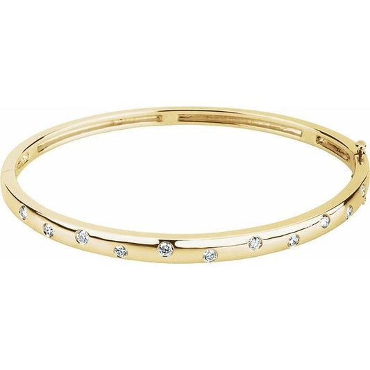 14K Yellow 1/2 CTW Diamond Bangle Bracelet
