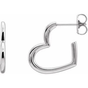 14K Heart Hoop Earrings