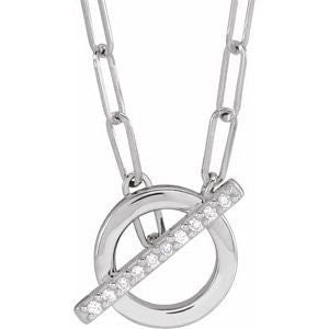 14K Diamond 16" Toggle Necklace