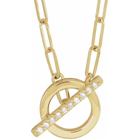 14K Diamond 16" Toggle Necklace