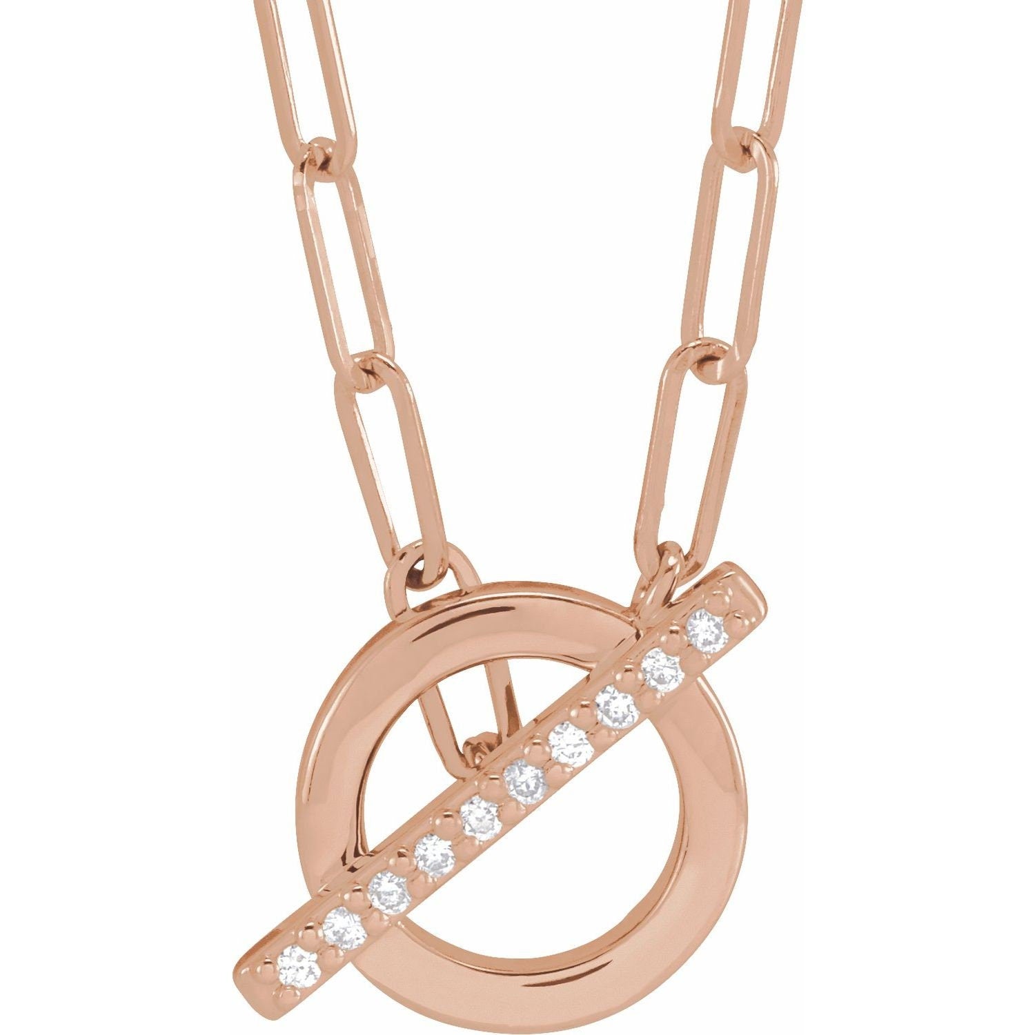 14K Diamond 16" Toggle Necklace