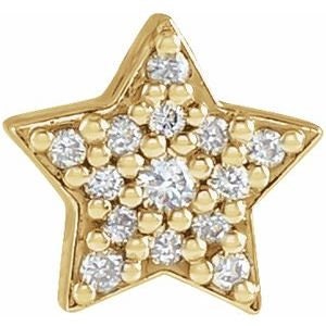 14K Yellow Diamond Star Pendant