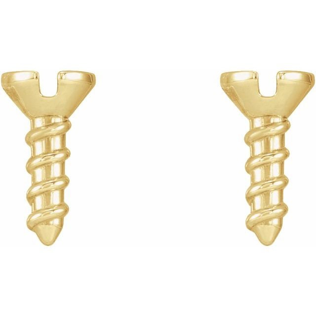 14K Yellow Screw Earrings