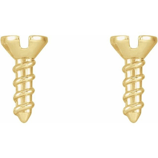 14K Yellow Screw Earrings