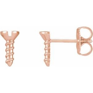 14K Yellow Screw Earrings