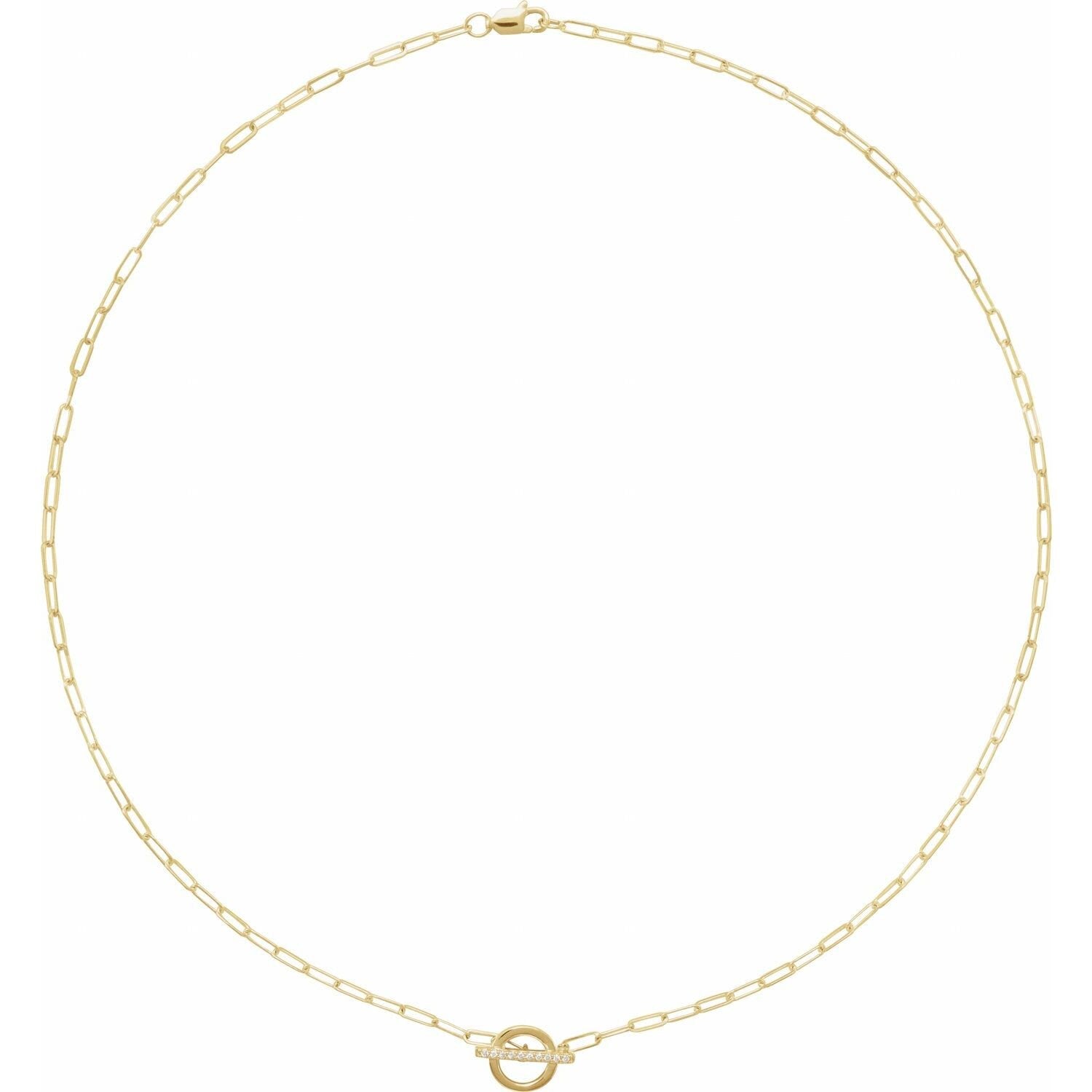 14K Diamond 16" Toggle Necklace