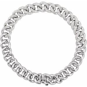14K Diamond Curb Bracelet