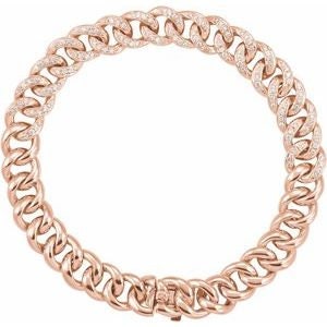 14K Diamond Curb Bracelet