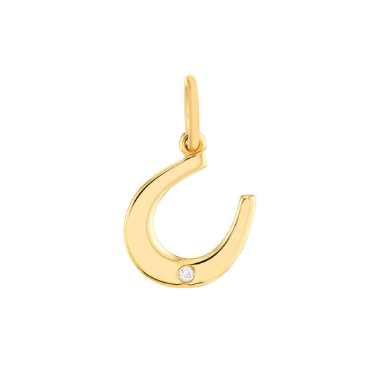 14k Diamond Horseshoe Charm