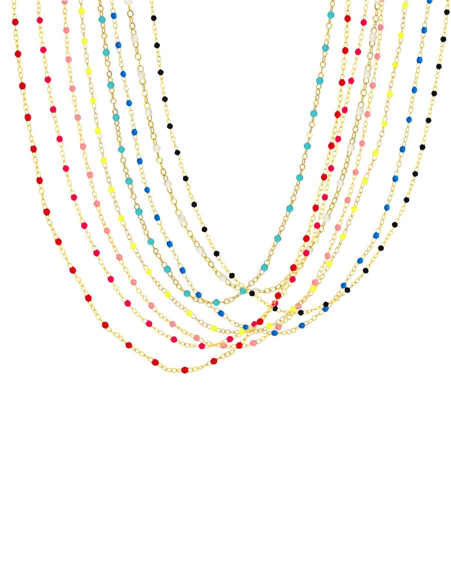 14k Enamel Bead Chain