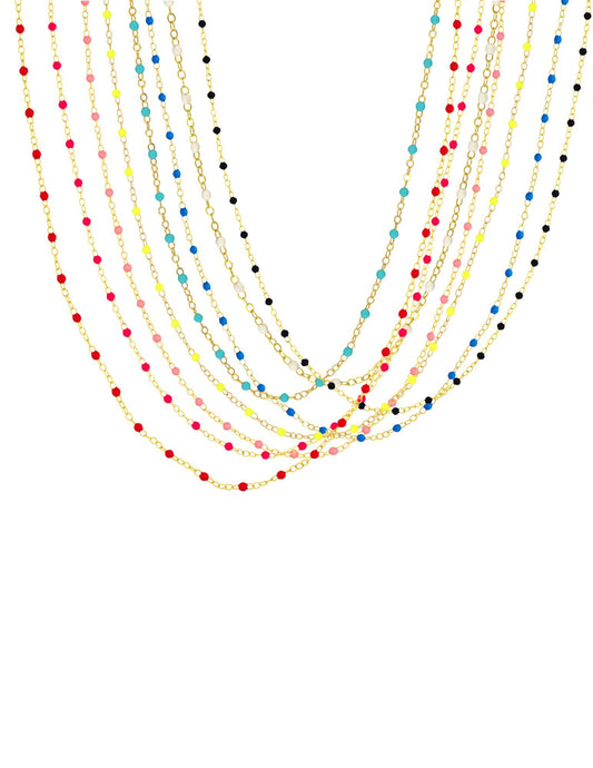 14k Enamel Bead Chain