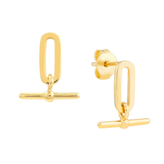 14k Paper Clip and Bar Fashion Earrings