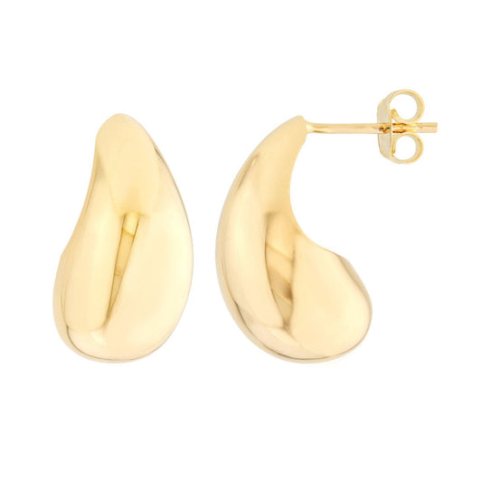 14k Teardrop Dome Earrings