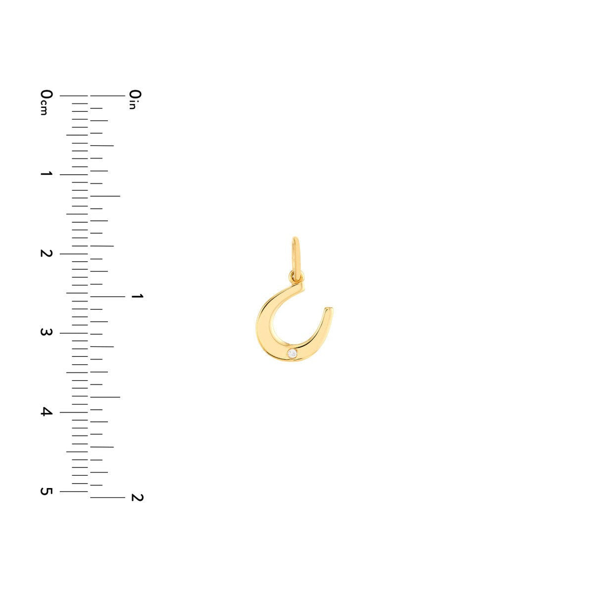 14k Diamond Horseshoe Charm