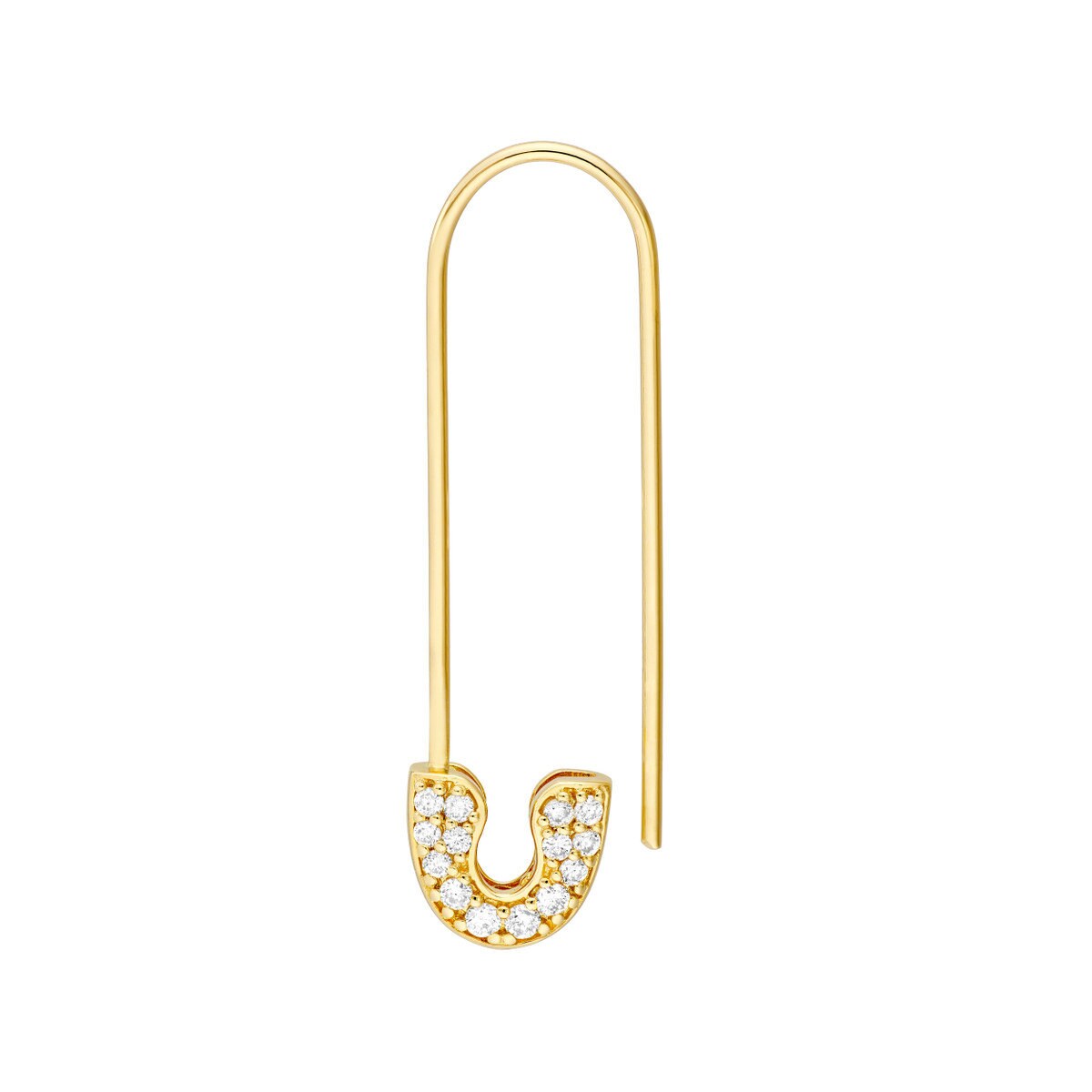 14k Diamond Safety Pin Earrings