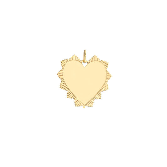 14k Spiked Heart Charm