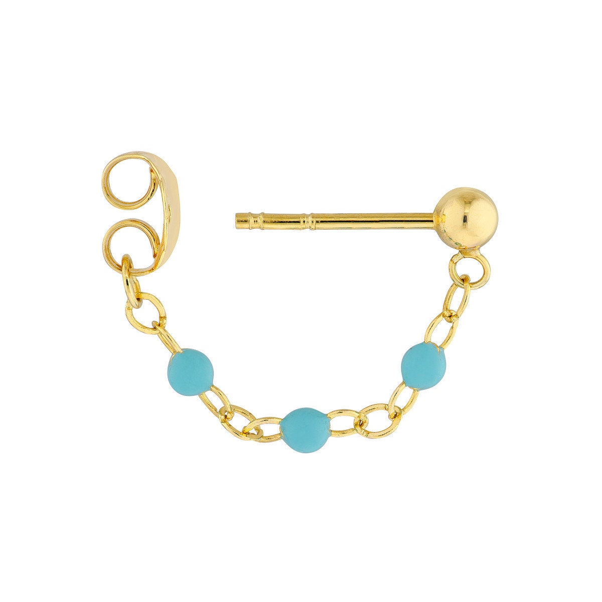 14k Enamel Chain Earrings