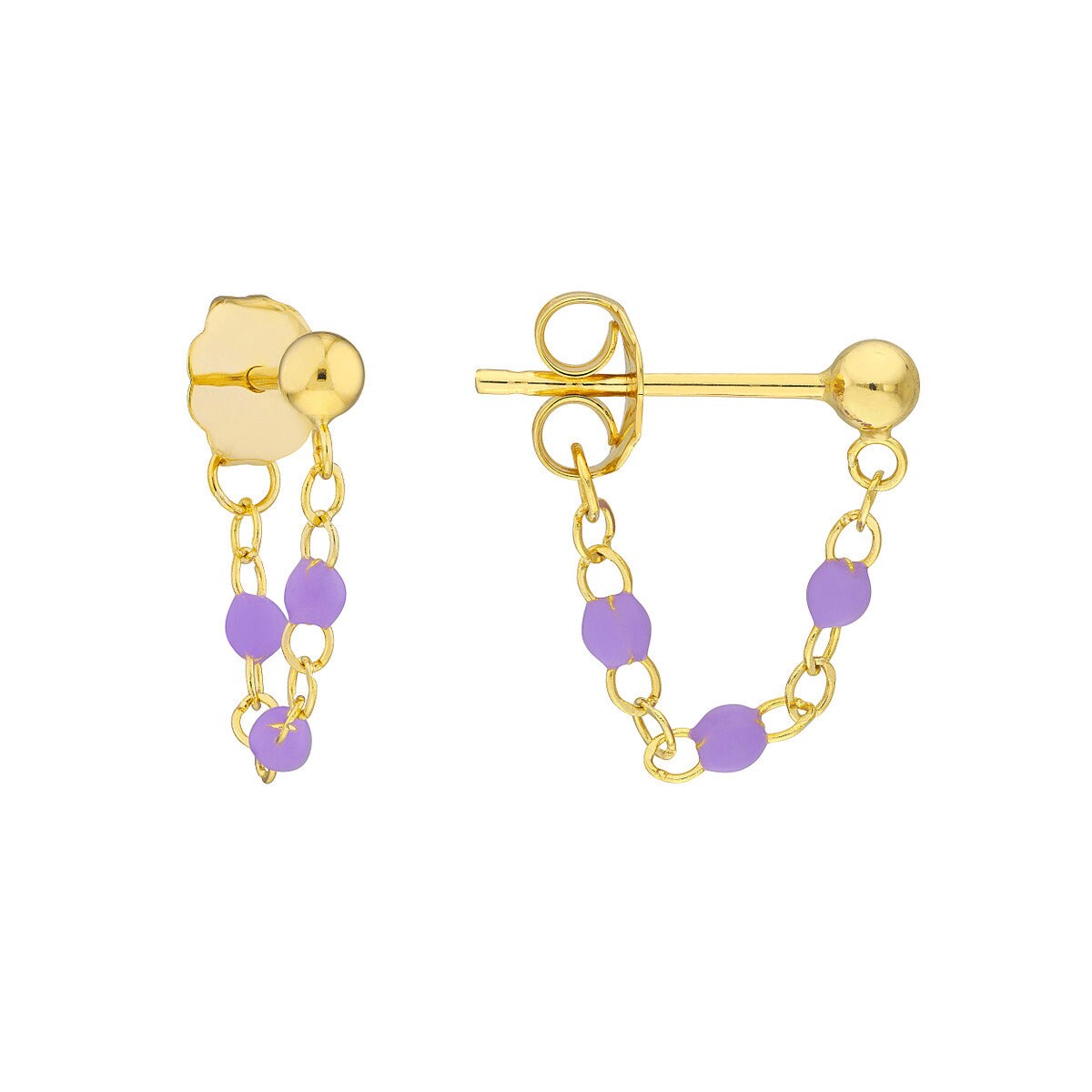 14k Enamel Chain Earrings