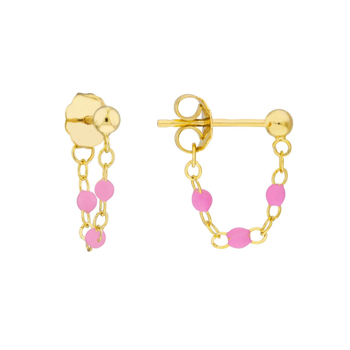 14k Enamel Chain Earrings