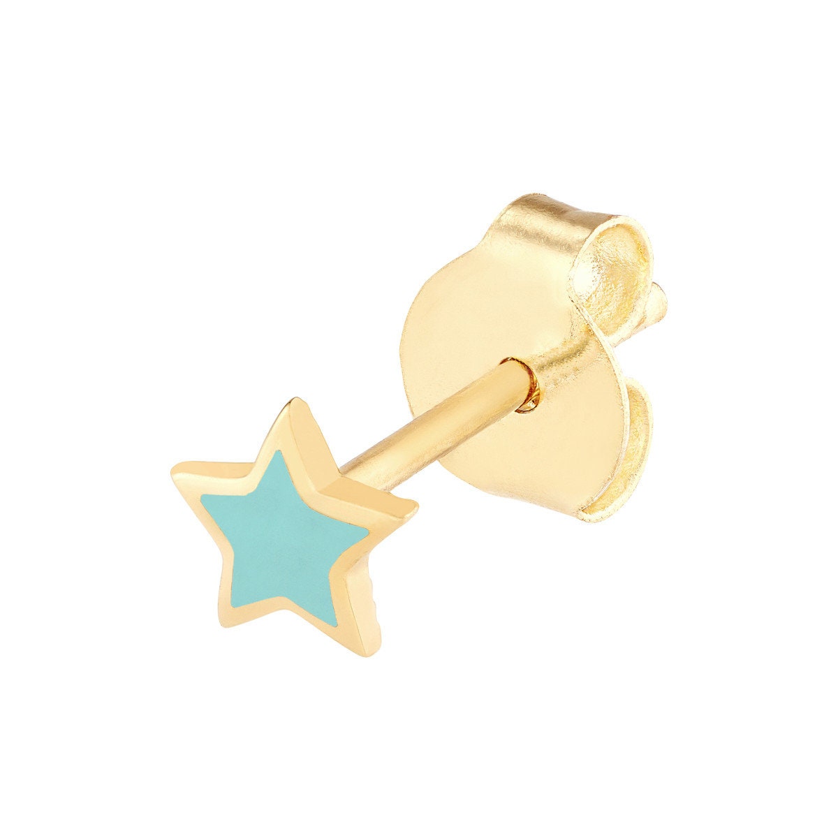 14k Enamel Star Stud Earrings