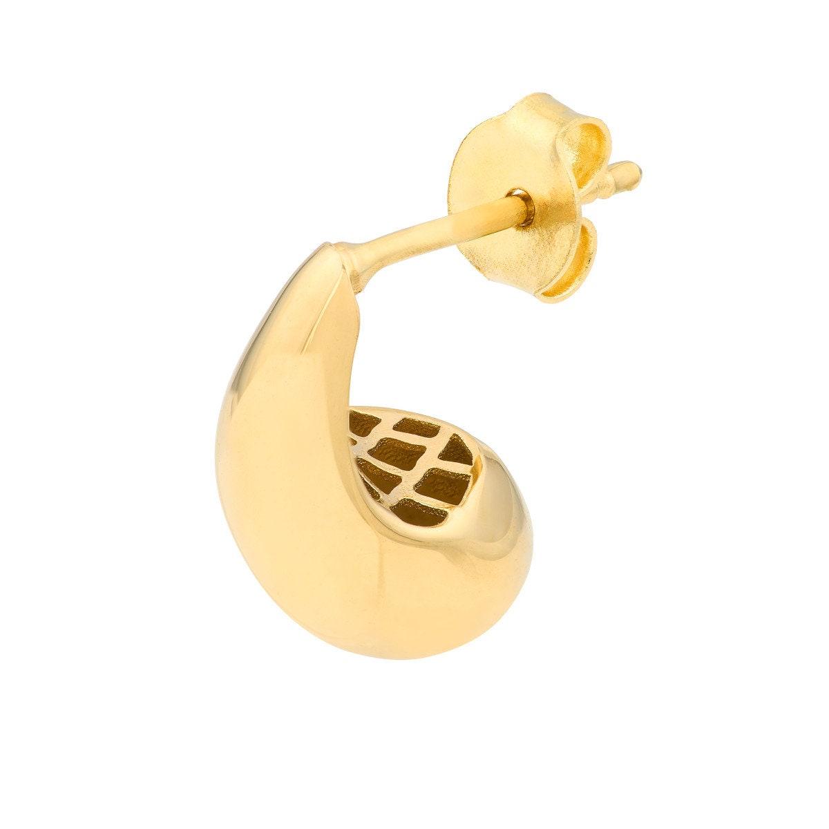 14k Small Teardrop Dome Earrings