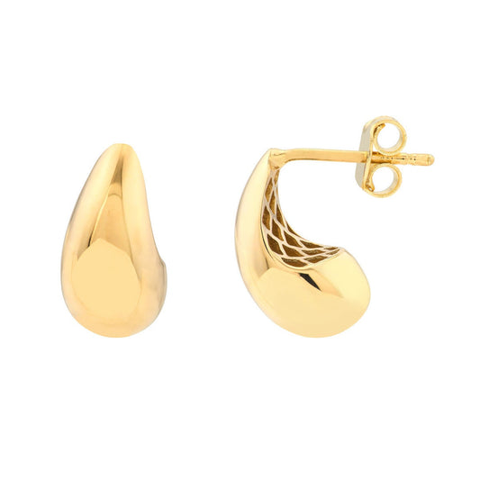 14k Small Teardrop Dome Earrings