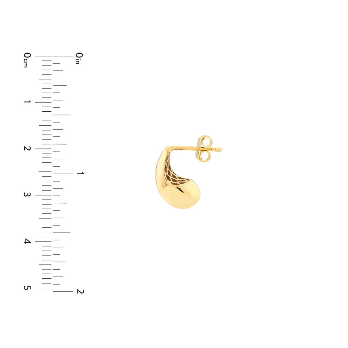 14k Small Teardrop Dome Earrings