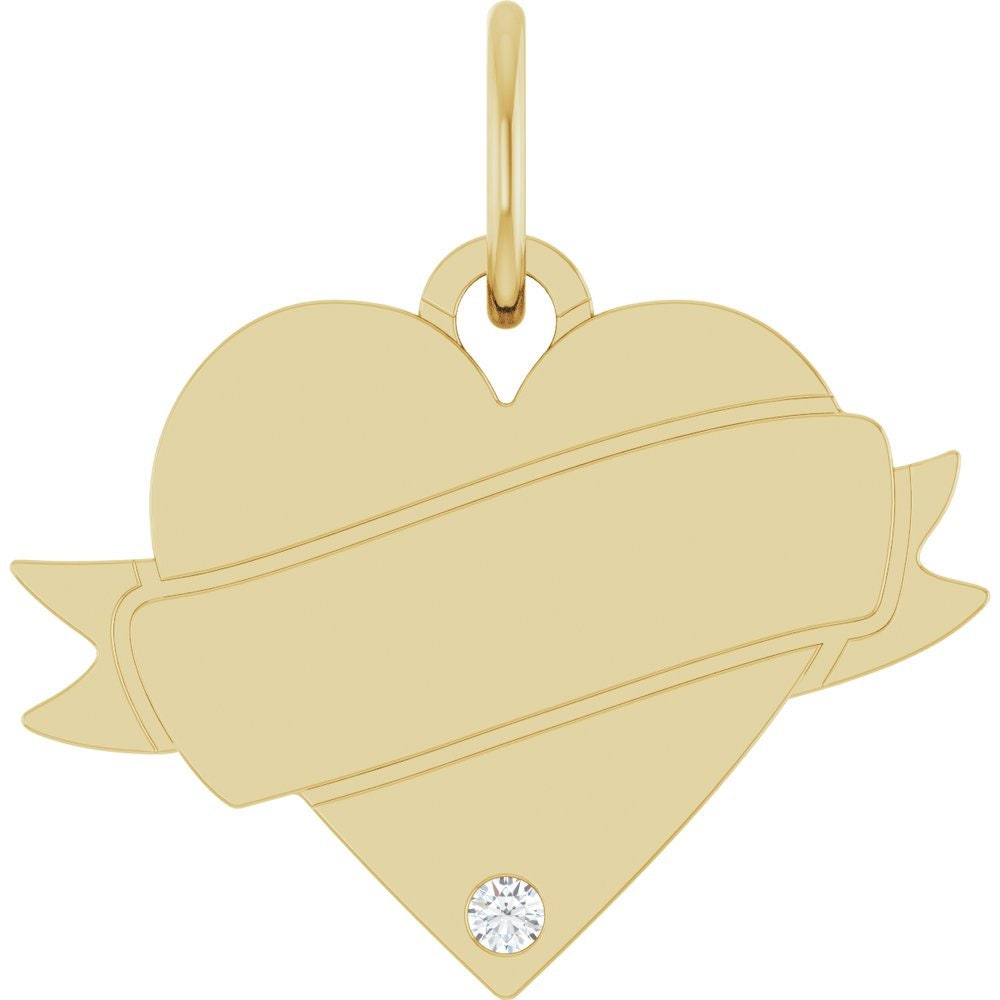 14k Diamond Scroll Heart