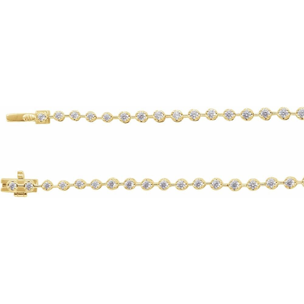 14K Yellow 6 3/4 CTW Diamond Tennis Necklace