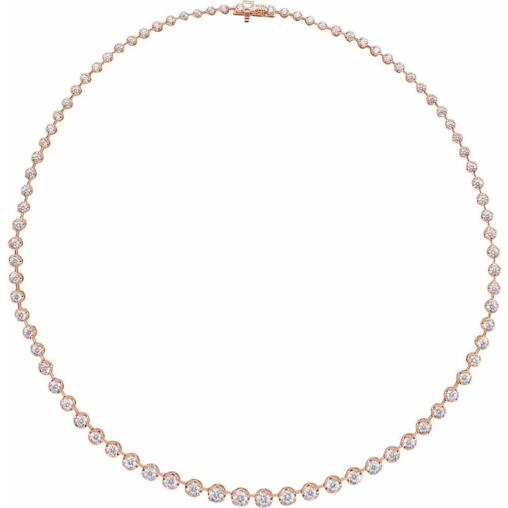14K Yellow 6 3/4 CTW Diamond Tennis Necklace