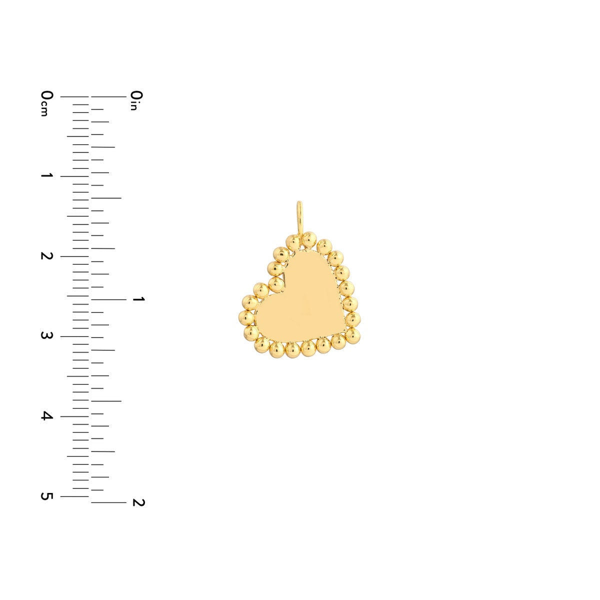 14k Ball Heart Charm