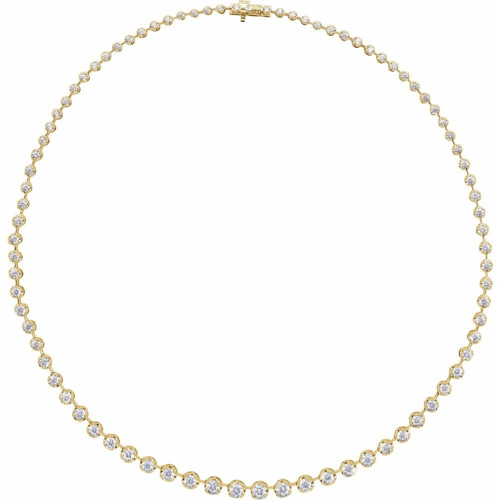 14K Yellow 6 3/4 CTW Diamond Tennis Necklace