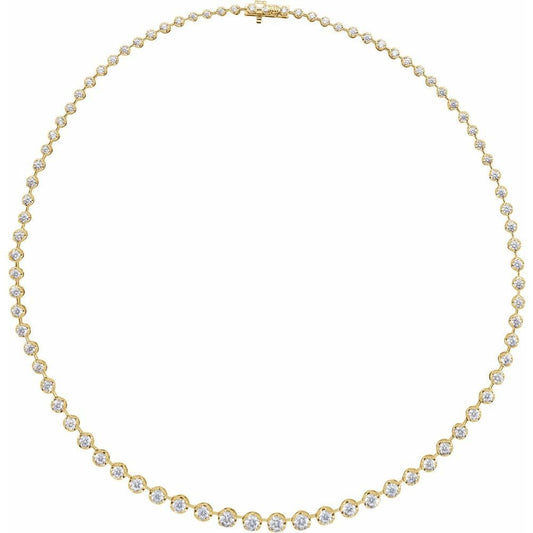 14K Yellow 6 3/4 CTW Diamond Tennis Necklace