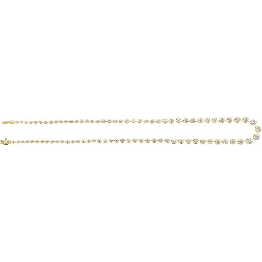 14K Yellow 6 3/4 CTW Diamond Tennis Necklace