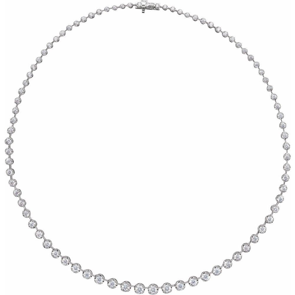 14K Yellow 6 3/4 CTW Diamond Tennis Necklace